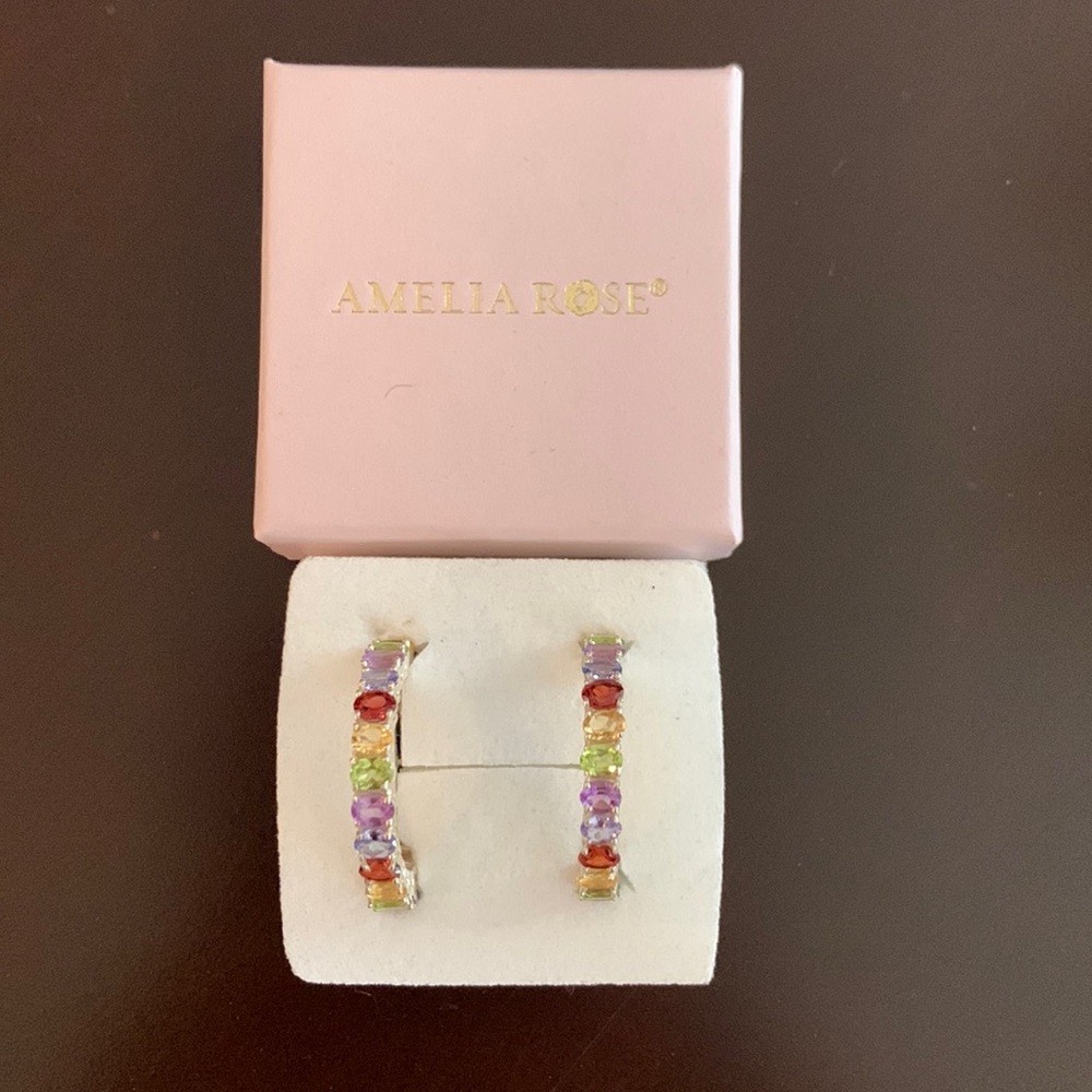 Amelia Rose Gem hoops BNWT